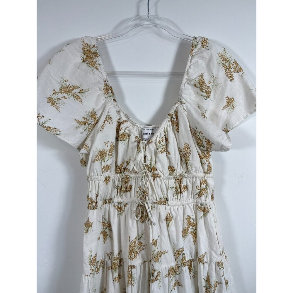 Sabo Skirt Floral Mini Dress Small Ruffled Tiered Babydoll Summer Lined Size S - Picture 5 of 11